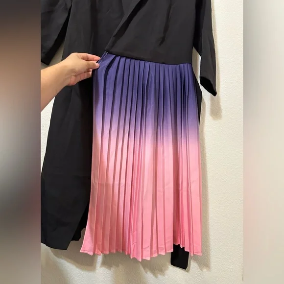 CHICME Blazer Ombré Pleated Wrap Knee Length Dress NWOT - Picture 12 of 15
